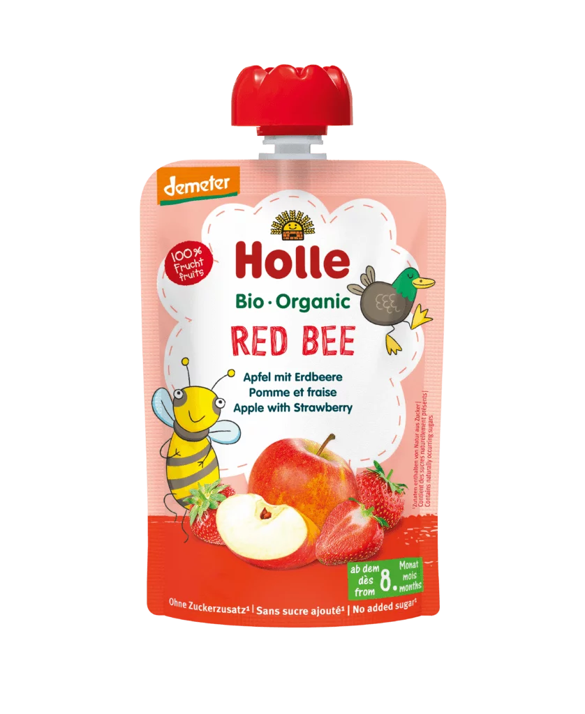 Holle Red Bee Äpple & Jordgubb 100g Demeter
